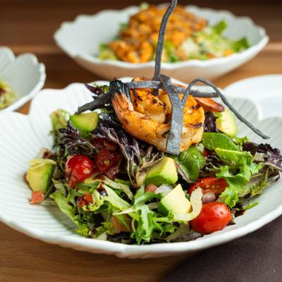 Grilled shrimp salad.