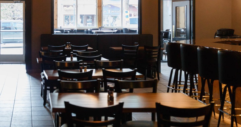 Interior, seating area next to bar
