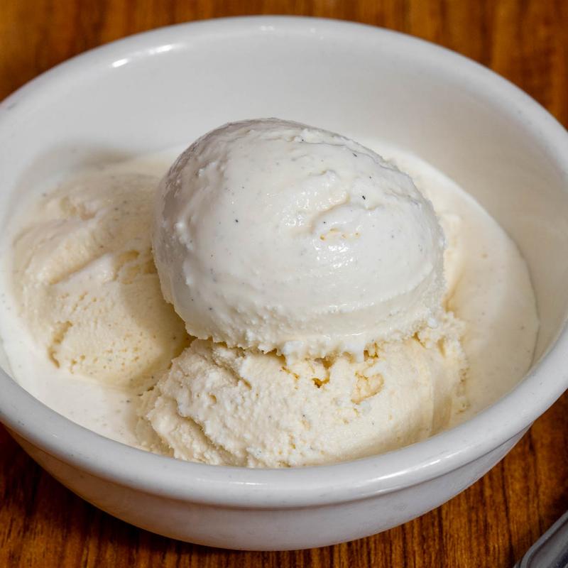 Bowl of Chocolate Chip Mint or Vanilla Ice Cream photo