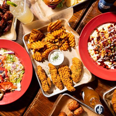 A top view of served food