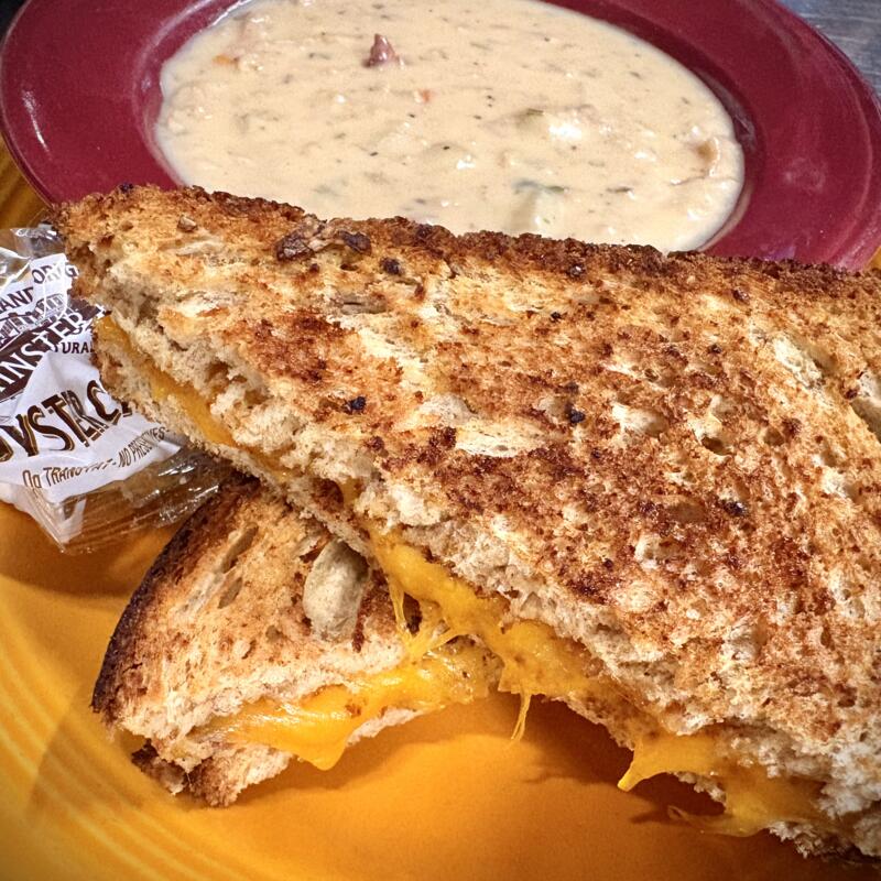 Bowl of Soup & Grilled Cheese photo