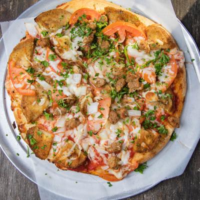 Eggplant Pizza, top view