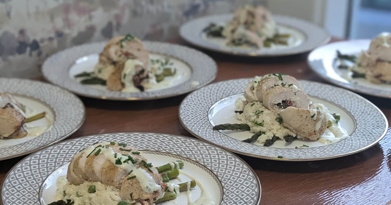 Stuffed Chicken roll plates