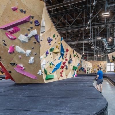 Boulder climbing walls.