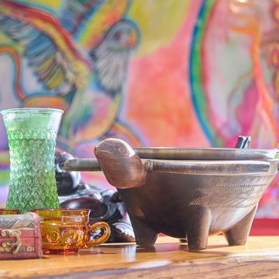 Kava containers of various shapes.
