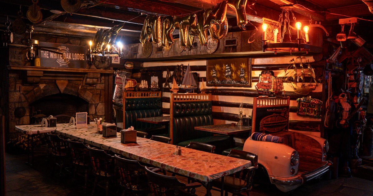 Interior, booths, table and chairs