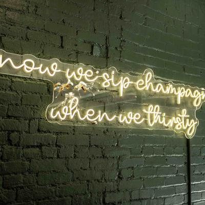 LED neon lettering sign.
