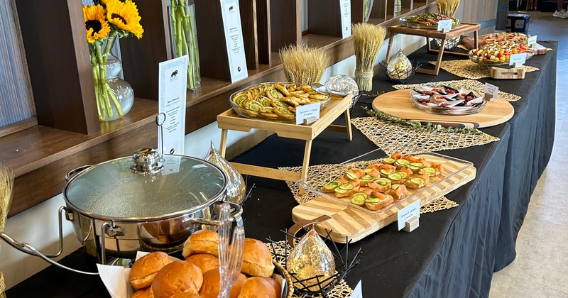 Served food on display