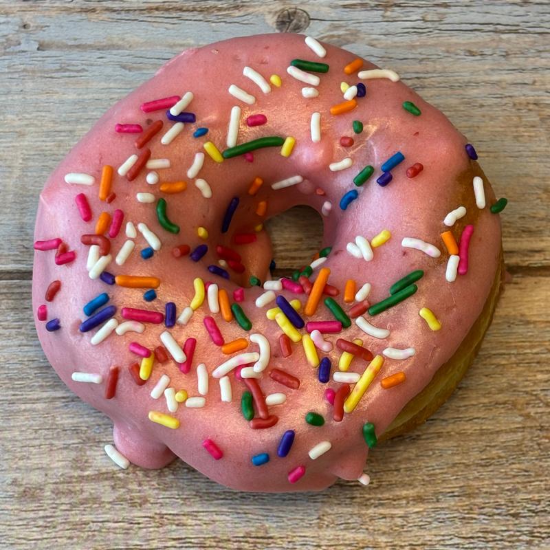 menu item 4 of 37, Plain with Strawberry Icing and Sprinkles