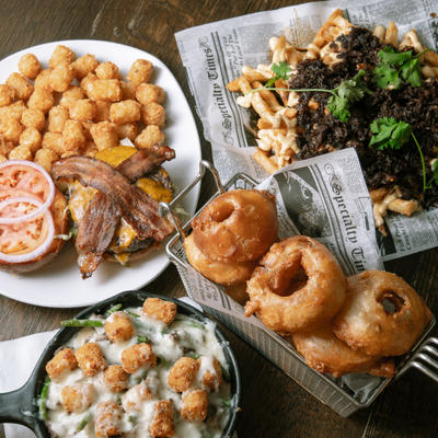 Various dishes, top view