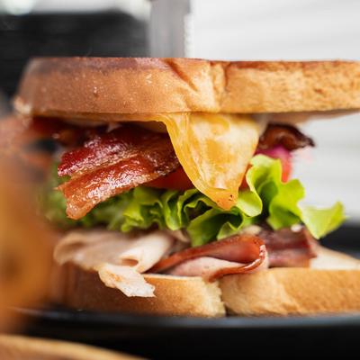 Ham, cheese, and BLT sandwich.
