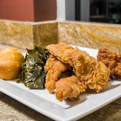 Fried Shrimp with sides.