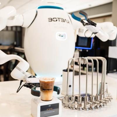 Robot making coffee.
