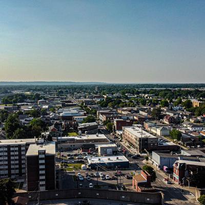Aerial view of the city