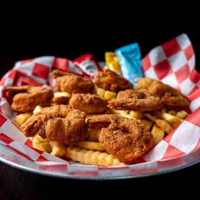 Fried shrimp, served.