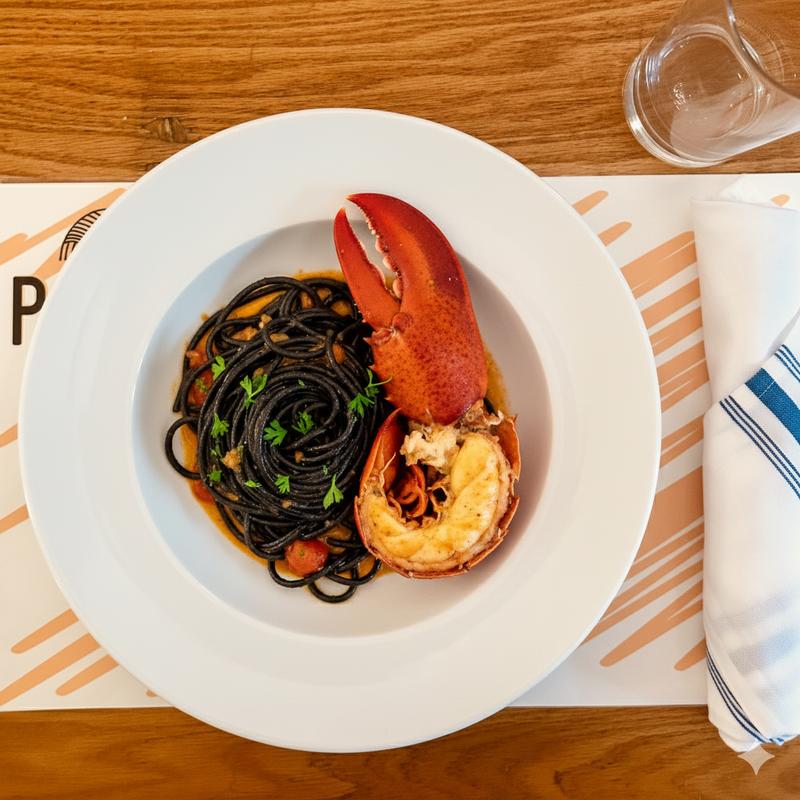 Black Ink Spaghetti with Lobster photo