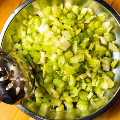 Chopped celery.
