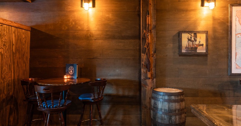 Interior, a table with chairs