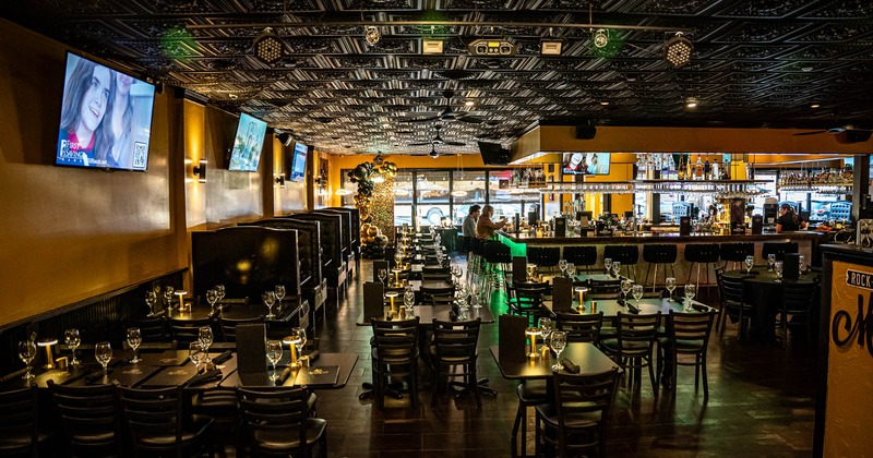 Interior, dining area near the bar