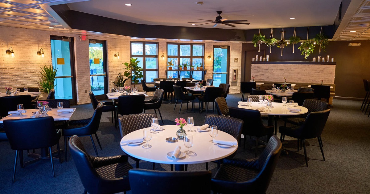 Interior dining area, tables ready for guests