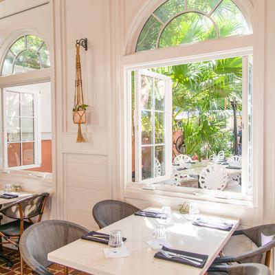 Interior, set dining tables