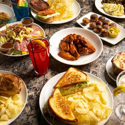 Various served meals.