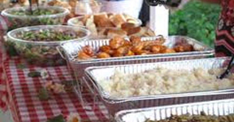 Different types of food on the table lined up