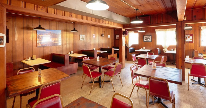 Interior, chairs, tables and restaurant booths