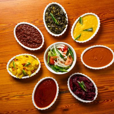 Various vegetarian dishes.