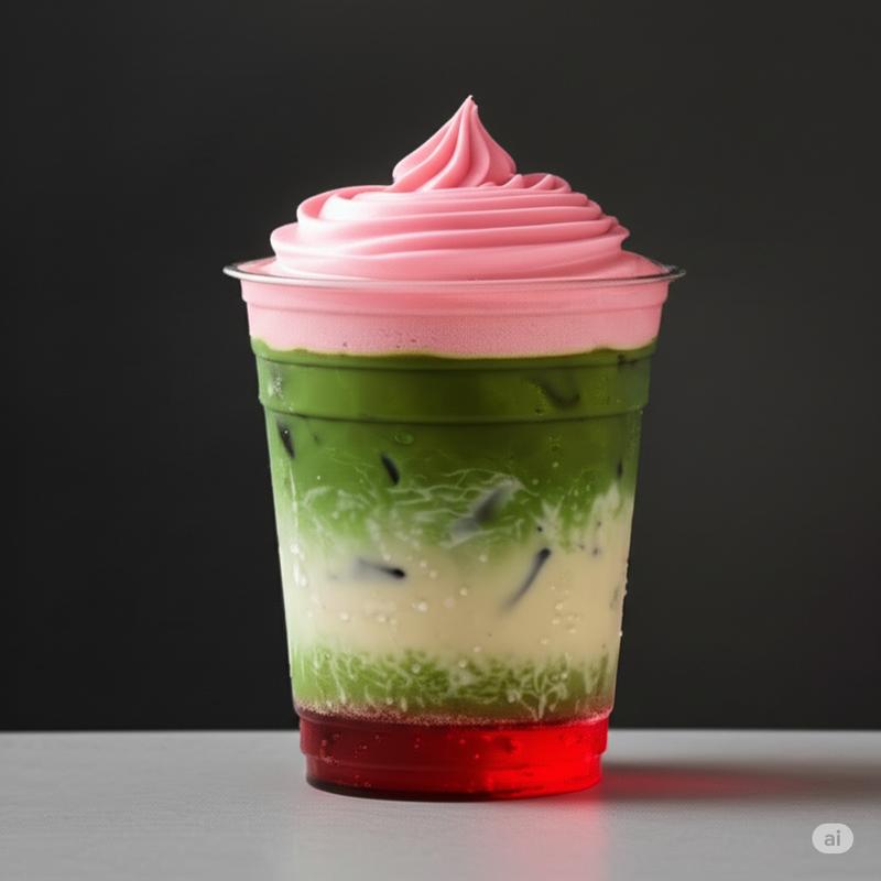 Iced Strawberry Matcha Latte photo