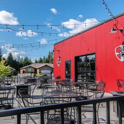 Exterior, patio, seating area.