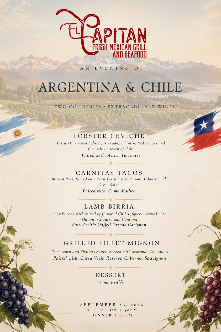 Argentina and Chile evening event photo