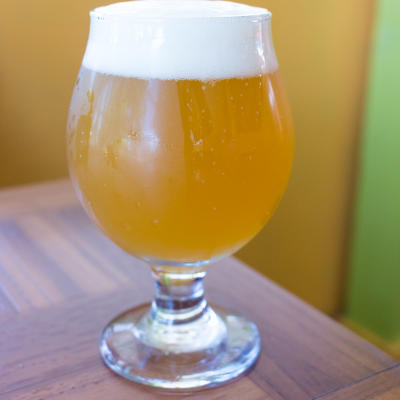 A glass of beer.