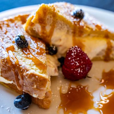Chef Stuffed French Toast with berries.