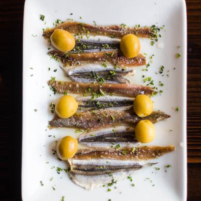 Marinated anchovies.