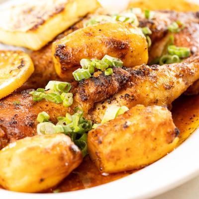 Roasted chicken, with roasted yukon potatoes.