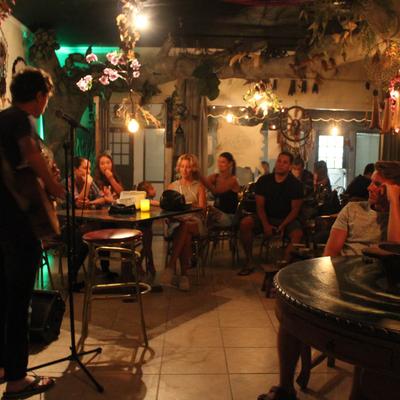 Live music at the bar.