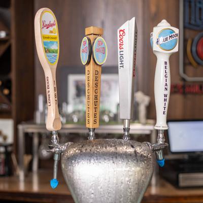 Various beer taps.