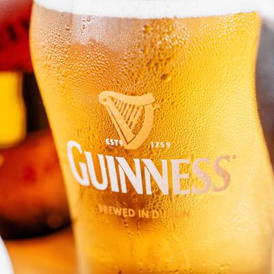 A glass of light beer.