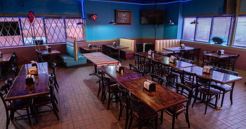 Dining area, tables and seats
