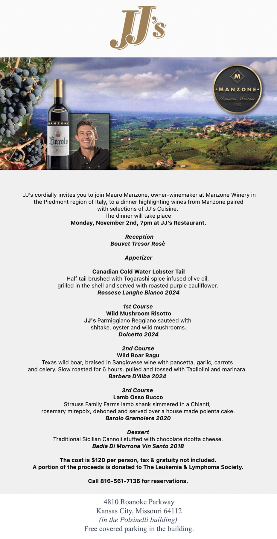 Presenting Manzone Winery Event event photo