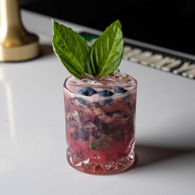 Blueberry mojito glass.