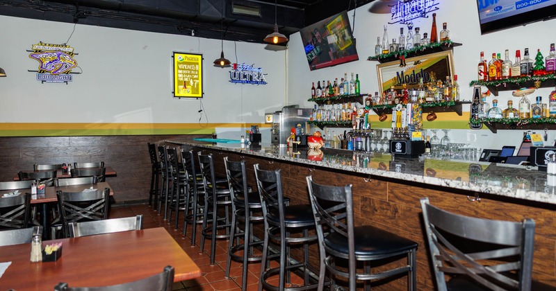 Interior, a bar with bar stools