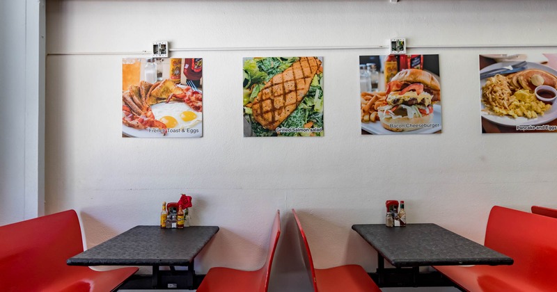 Interior, tables ready for guests