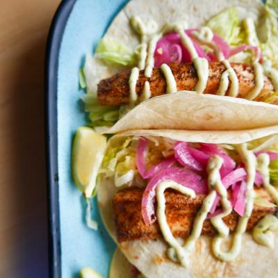 Grilled fish tacos.