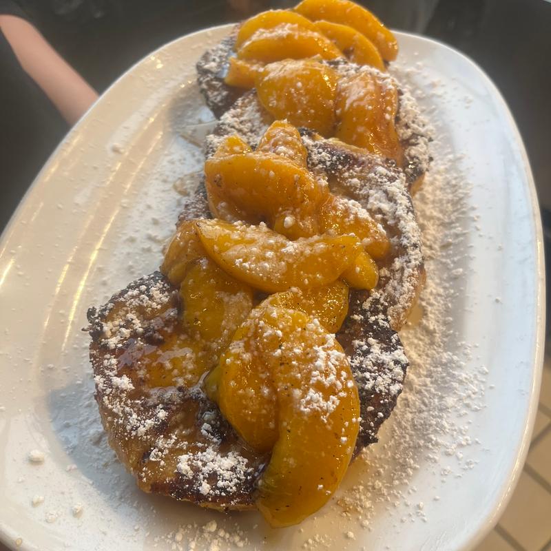 menu item 4 of 7, Grilled Peach French Toast