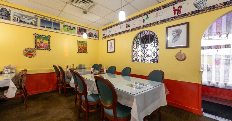 Fully set dining tables