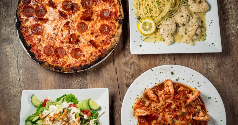 A top view of served food