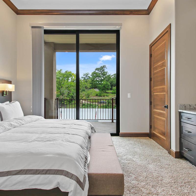 A view through the bedroom window.