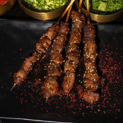 Grilled lamb Lamb skewers seasoned with spices.